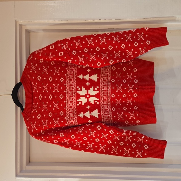 Love Riche Womens Snowflake Crewneck Knit Sweater Red Medium - Picture 3 of 10